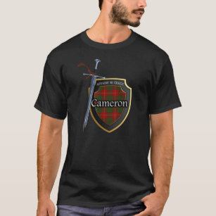 Clan Cameron Tartan Scottish Shield & Sword T-Shirt