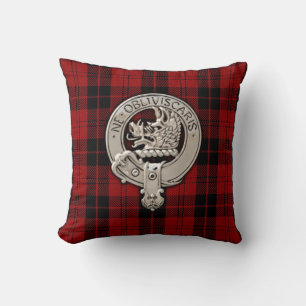 Clan Campbell Crest & Armaddie Tartan Throw Pillow