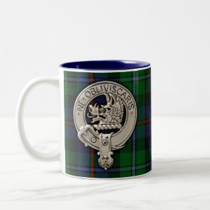 Clan Campbell Crest & Cawdor Tartan Two-Tone Coffee Mug