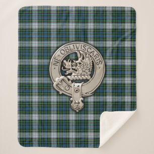 Clan Campbell Crest & Dress Tartan Sherpa Blanket