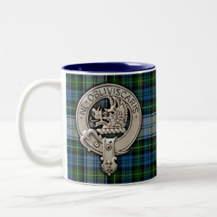 Clan Campbell Crest & Dress Tartan Two-Tone Coffee Mug