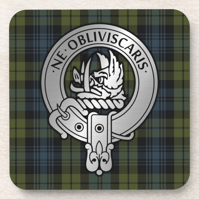 Clan Campbell Crest & Tartan Coaster (Front)