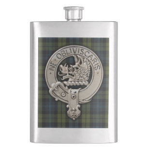 Clan Campbell Crest & Tartan Hip Flask