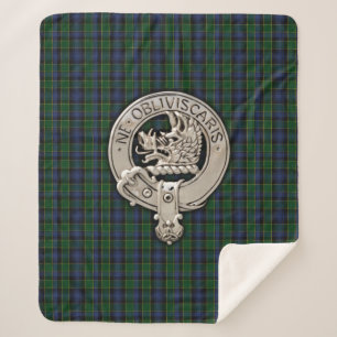 Clan Campbell Crest & Tartan Sherpa Blanket