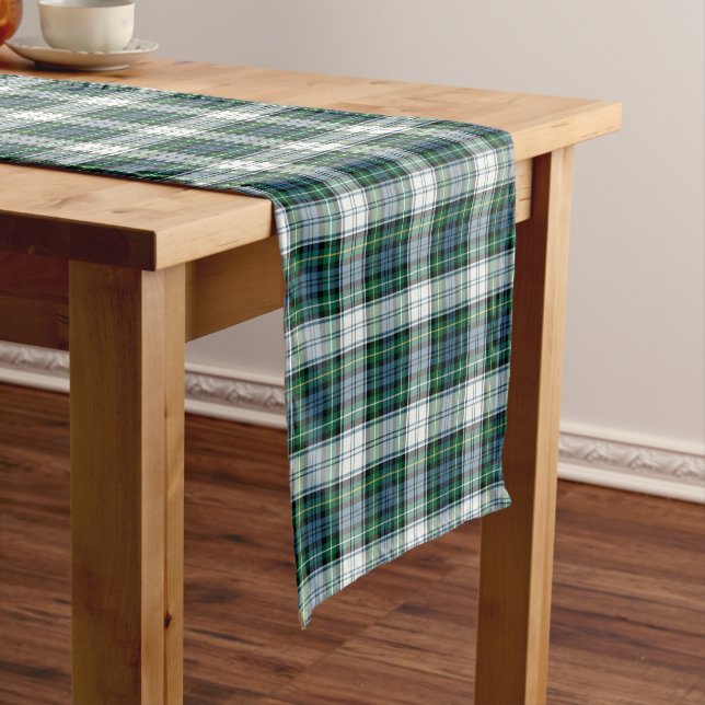 Clan Campbell Dress Tartan Green Plaid Pattern Short Table Runner (In Situ)