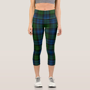 Clan Campbell Tartan Scottish Plaid Capri Leggings
