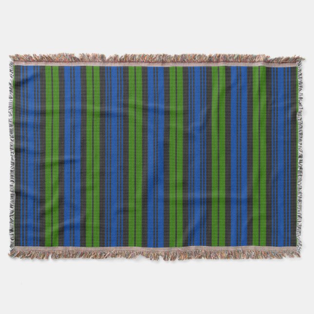Clan Campbell Tartan Weft Throw Blanket (Front)