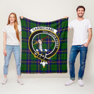 Clan Carmichael Modern Tartan Plaid Fleece Blanket