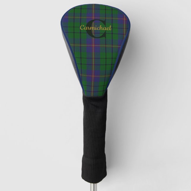 Clan Carmichael Plaid Monogrammed Golf Head Cover (Front)
