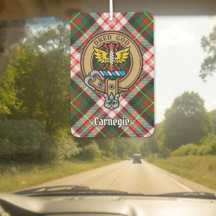 Clan Carnegie Crest over Dress Tartan Air Freshener