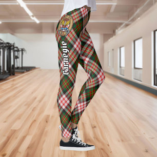 Clan Carnegie Crest over Dress Tartan Leggings