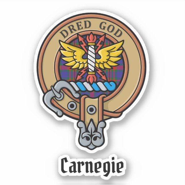 Clan Carnegie Crest over Tartan (Front)