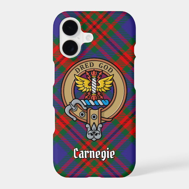 Clan Carnegie Crest sur Tartan (Verso)