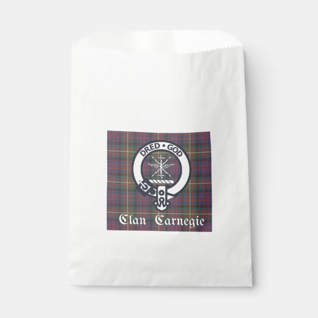 Clan Carnegie Crest Tartan Favour Bag (Front)