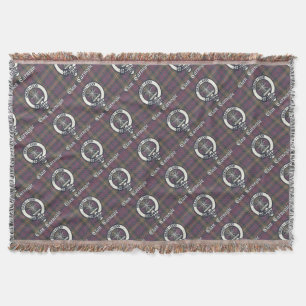Clan Carnegie Crest Tartan Throw Blanket