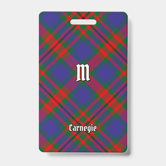 Clan Carnegie Tartan Badge (Front)