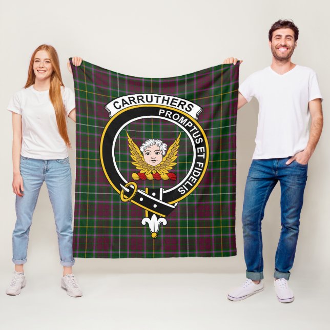 Clan Carruthers Tartan Plaid Fleece Blanket (In Situ)