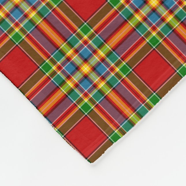 Clan Chattan Tartan Colourful Scottish Plaid Fleece Blanket (Corner)