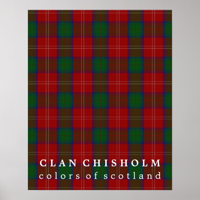 Clan Chisholm Colours of Scotland Tartan Poster (Front)