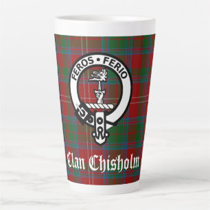 Clan Chisholm Tartan & Crest Badge  Latte Mug