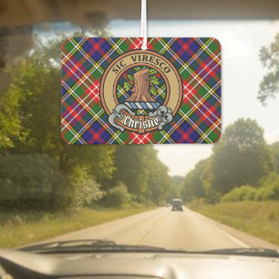 Clan Christie Crest over Tartan Air Freshener