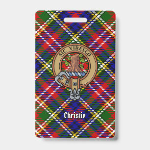 Clan Christie Crest over Tartan Badge