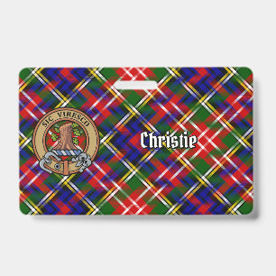 Clan Christie Crest over Tartan Badge
