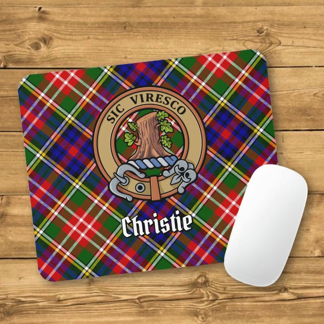Clan Christie Crest over Tartan Mouse Pad (Creator Uploaded)