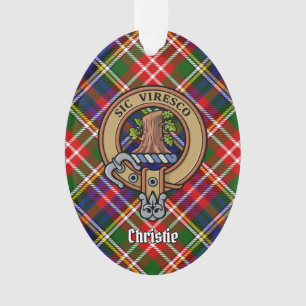 Clan Christie Crest over Tartan Ornament