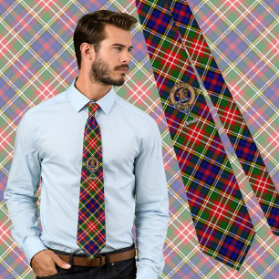 Clan Christie Crest over Tartan Tie