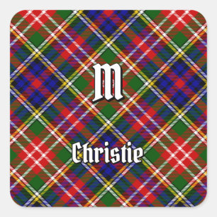 Clan Christie Tartan Square Sticker