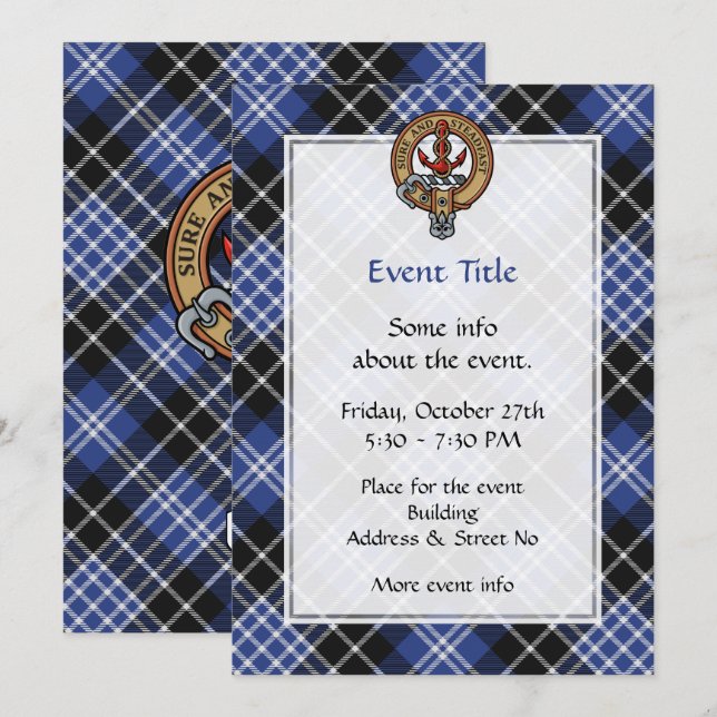 Clan Clark Crest Invitation (Front/Back)