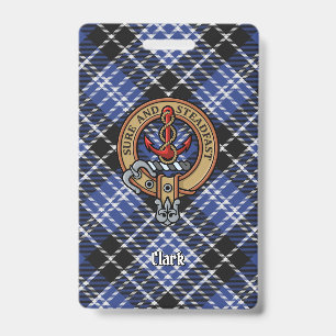 Clan Clark Crest over Tartan Badge