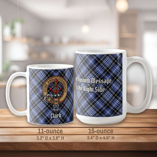 Clan Clark Crest over Tartan Coffee Mug (Creator Uploaded)