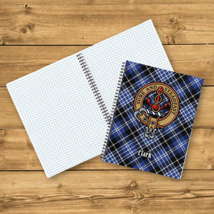 Clan Clark Crest over Tartan Notebook