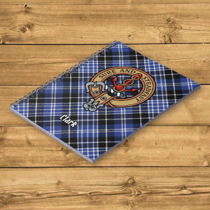 Clan Clark Crest over Tartan Notebook