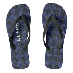 Clan Clark Plaid Personalized Flip Flops