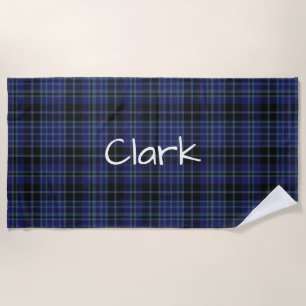 Clan Clark Tartan Plaid Beach Towel