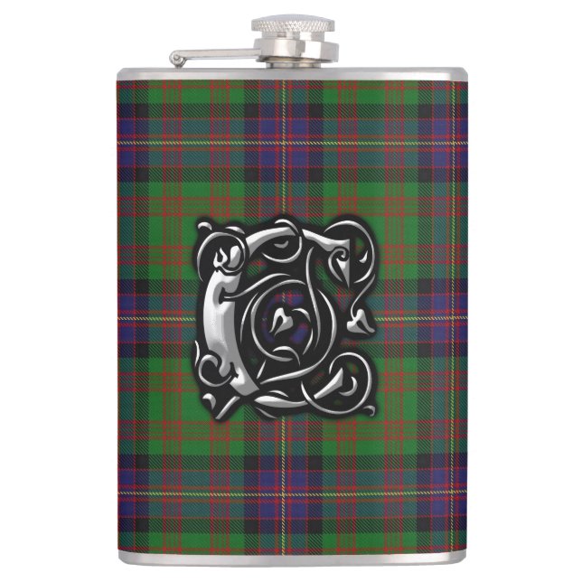 Clan Cochrane Cochran Tartan Old Scottish Hip Flask (Front)