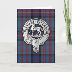 Clan Cochrane Crest & Azure Tartan Card