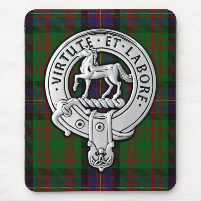 Clan Cochrane Crest & Tartan Mouse Pad (Front)