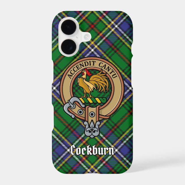 Clan Cockburn Crest over Tartan (Back)