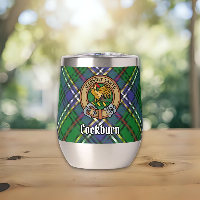 Clan Cockburn Crest over Tartan (Creator Uploaded)