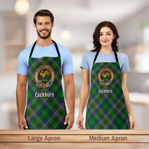 Clan Cockburn Crest over Tartan Apron