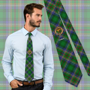 Clan Cockburn Crest over Tartan Tie
