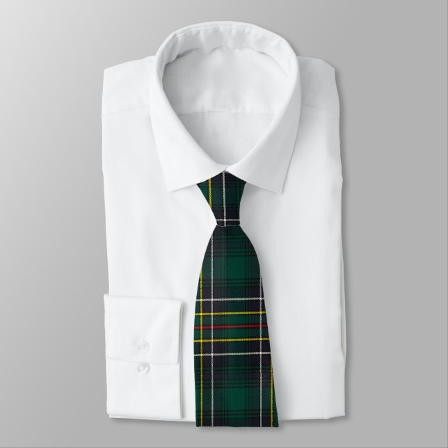 Clan Cockburn Tartan Plaid Tie (Tied)