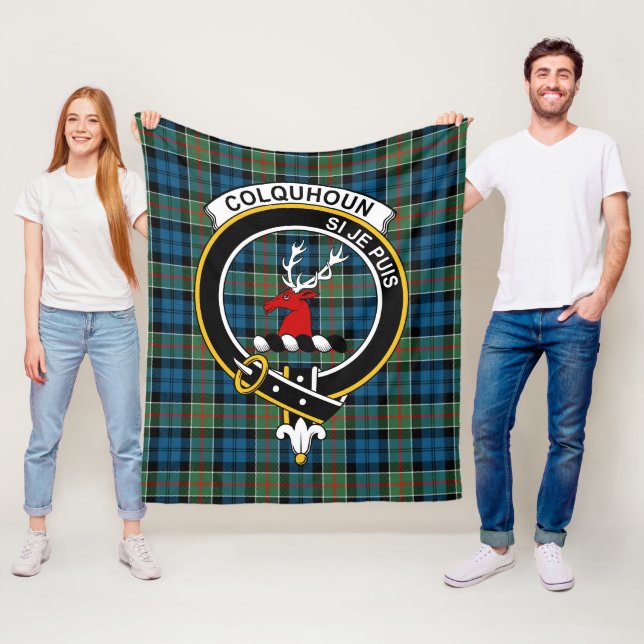 Clan Colquhoun Ancient Tartan Plaid Fleece Blanket (In Situ)