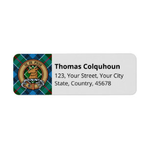 Clan Colquhoun Crest over Tartan