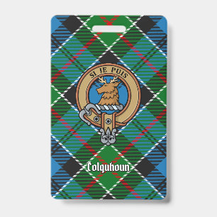 Clan Colquhoun Crest over Tartan Badge