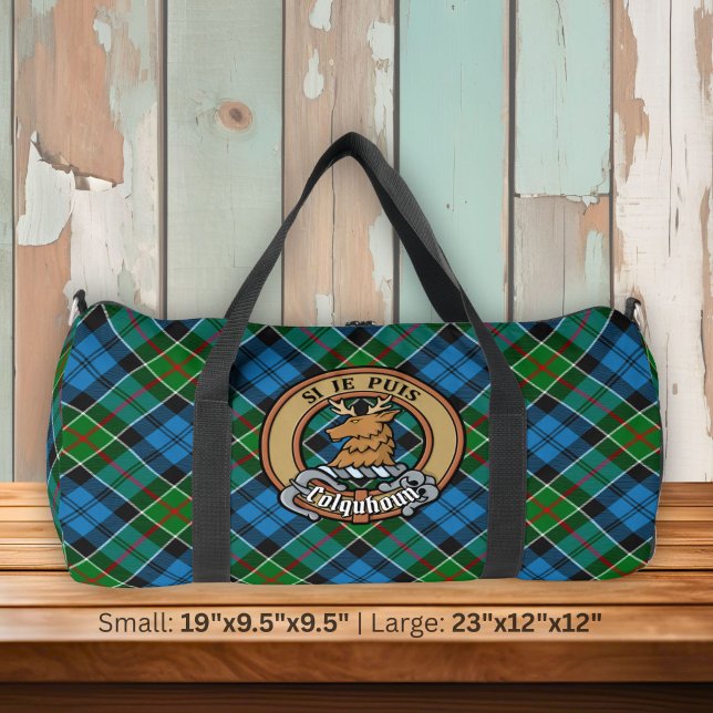 Clan Colquhoun Crest over Tartan Duffle Bag (Creator Uploaded)